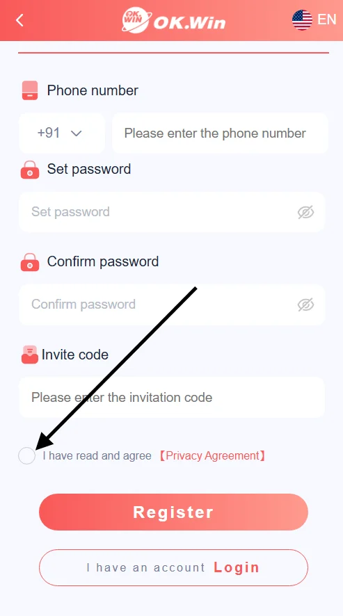 Accept ok win game app privacy agreement