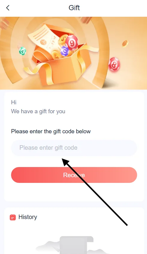 enter the ok win gift code